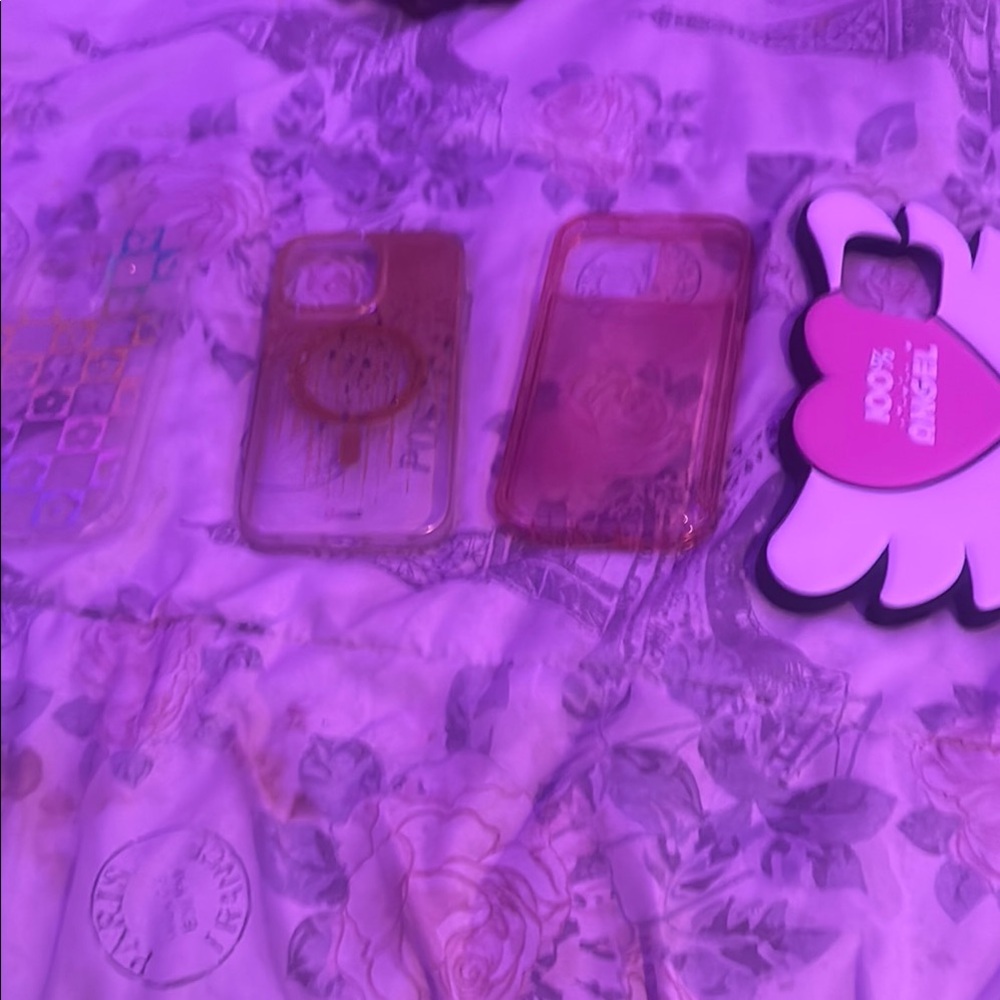 Stylish Pink and Gold Phone Case Set